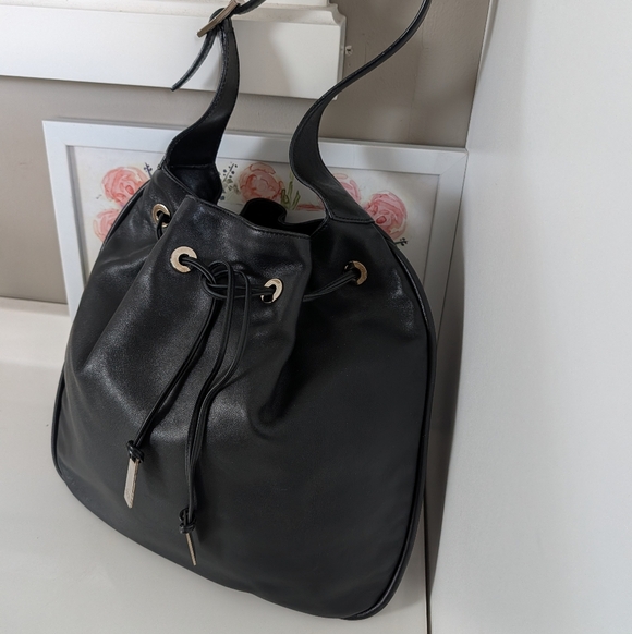 🖤 Vintage Y2K Gucci 001-4030 Genuine Smooth Leather Shoulder Satchel Bag, Black - Picture 7 of 16